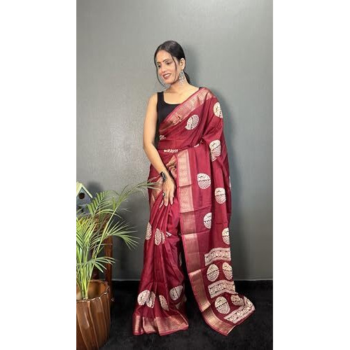 Shiv Textiles Womens Gorgette Zip And Go Pre-Stitched Saree  Effortless Wear & Comfort  Ready To Wear Saree(Sb-St-R-19-Maroon)