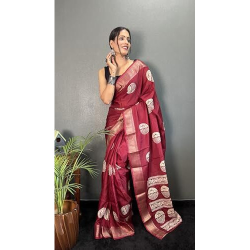 Shiv Textiles Womens Gorgette Zip And Go Pre-Stitched Saree  Effortless Wear & Comfort  Ready To Wear Saree(Sb-St-R-19-Maroon)