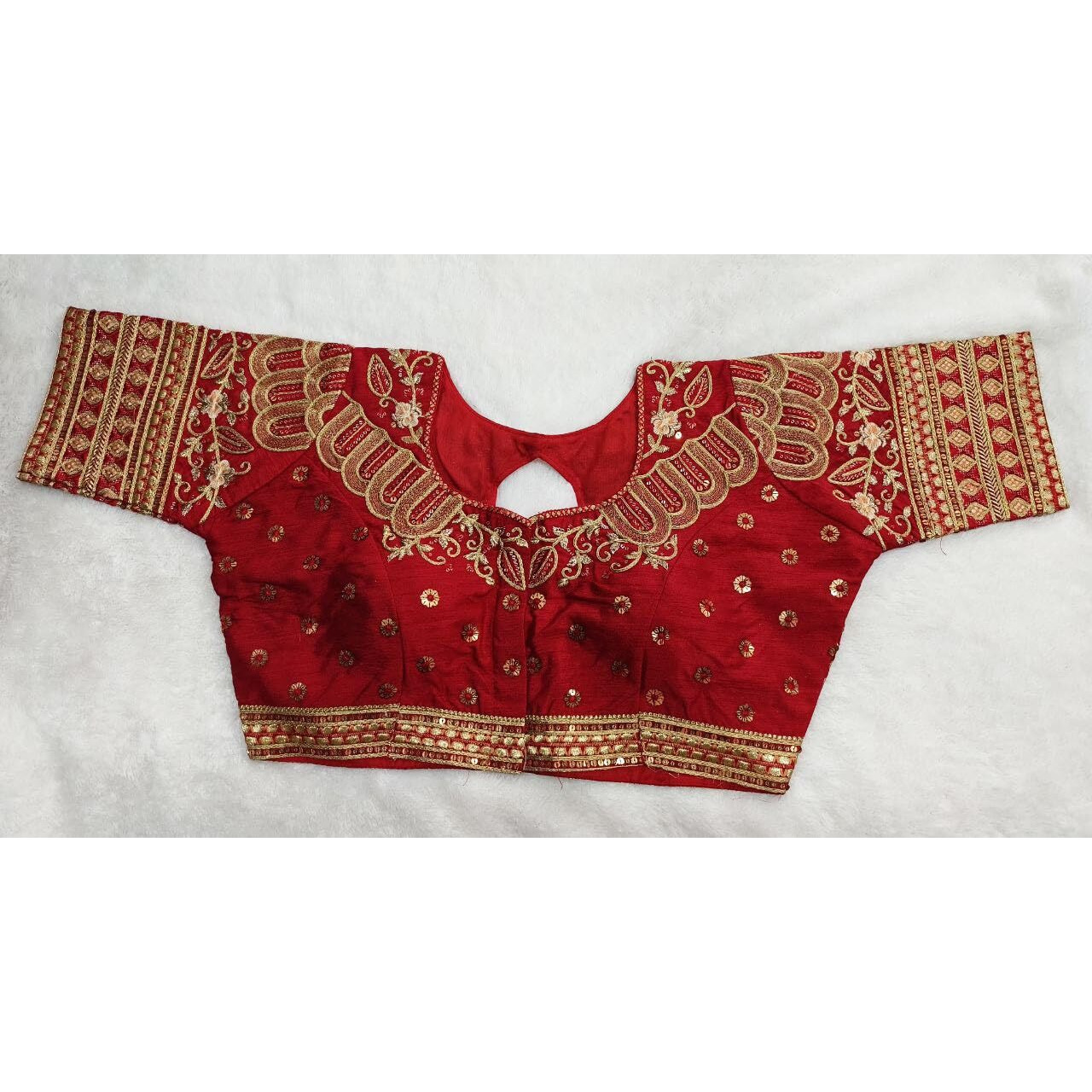 Vihu Fashion Women's Readymade Blouse Embroidery Multi Heavy Coding Gold Thread Indian Ethnic Designer Stitched Bridal Saree Blouse For Wedding Women Red Blouse For Saree Lehenga Choli