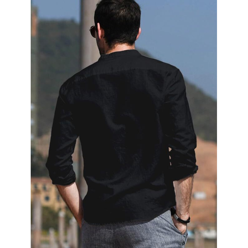 Be Active Men's Solid Regular (Rf0003 11-S_Black S)