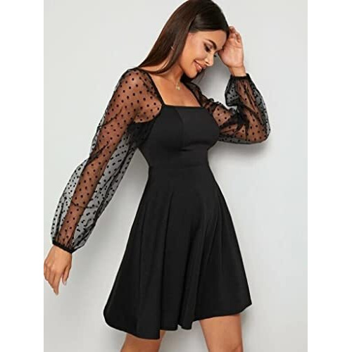 Dhruvi Trendz Womens Lycra Women Western Dresses Regular Fit Dress (Dt-Wd1119_Black1_L)