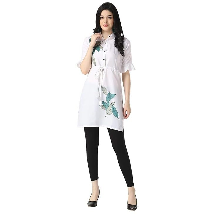 Dhruvi Trendz Womens Rayon Women Casual Kurti Regular Fit Straight Kurti (Dt-K2442_White_3Xl)