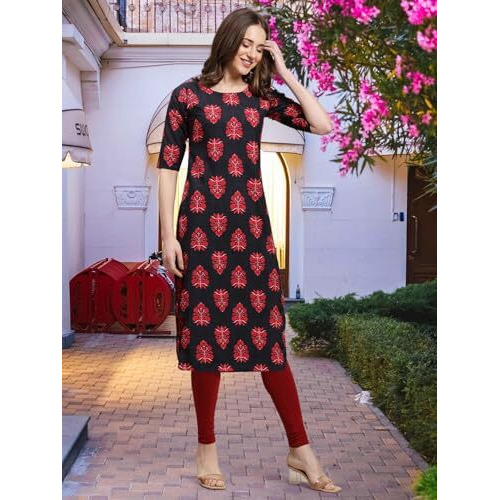 Pinkmint Women's Crepe Solid Regular Kurti (Ks01_Multicolor3