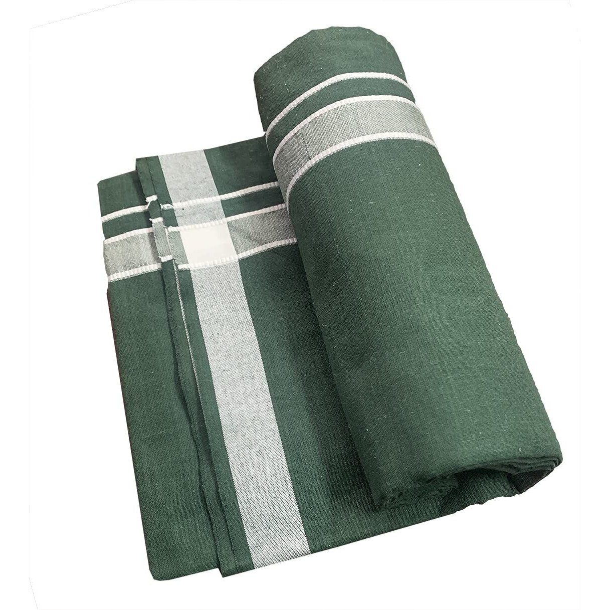 Men's Kerala Style Premam Single (1.28X2.00 Mtrs) Colour (Pack Of 2) (Olive Green -Pink) Dhoti