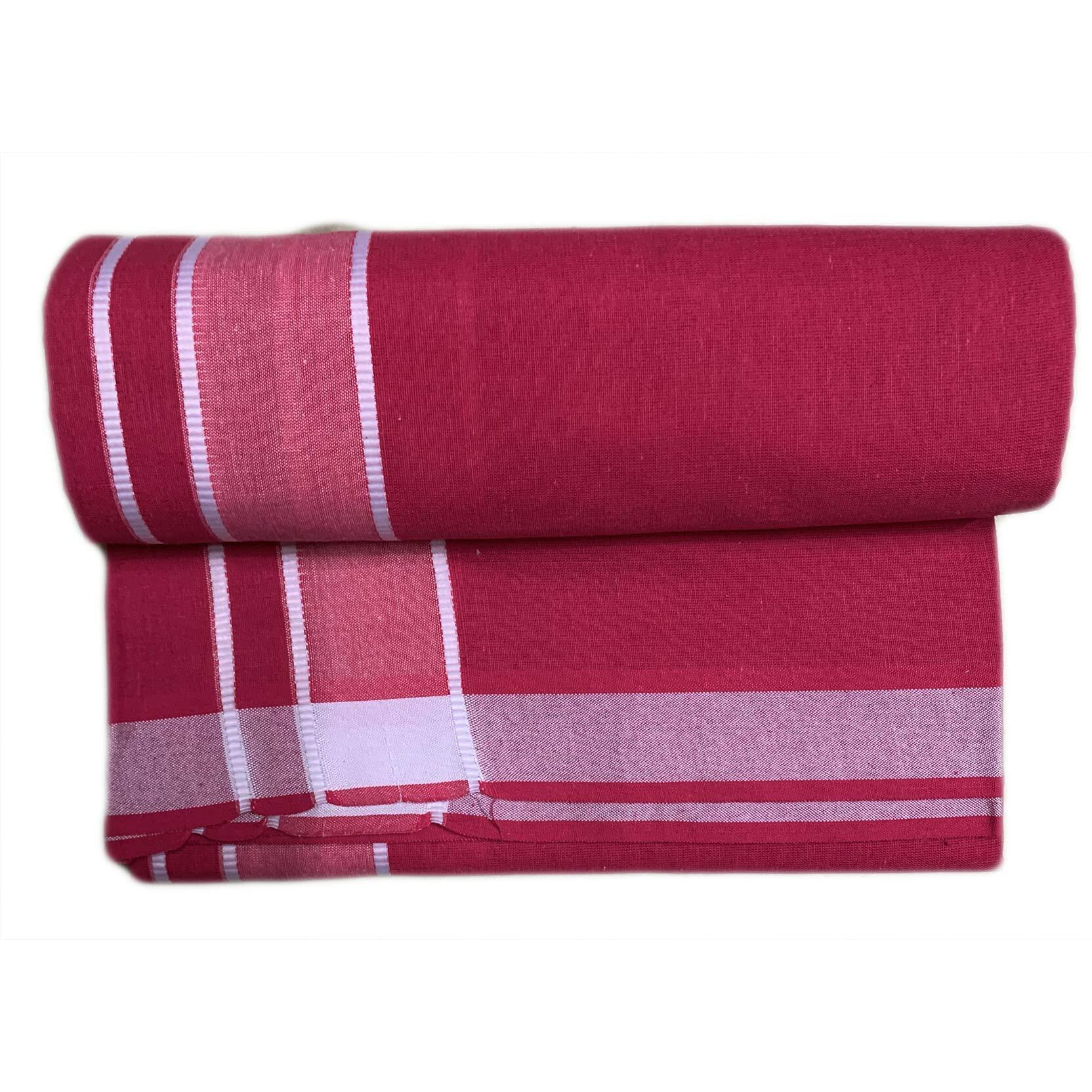 Men's Kerala Style Premam Single (1.28X2.00 Mtrs) Colour (Pack Of 2) (Olive Green -Pink) Dhoti