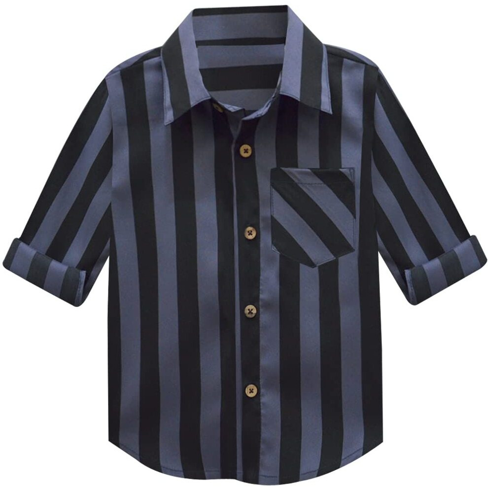 A.T.U.N. (All Things Uber Nice) A.T.U.N. Boys Shirt_Bsht Chb Stp_14-15Y_Charcoal-Black