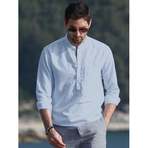 Be Active Men's Solid Regular (Rf0003 2-L_Blue L)