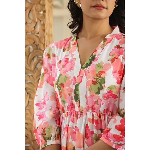 Leriya Fashion Women's Rayon Casual Below The Knee Western Dress (Lf-W.Dress-Wd1317_Light Pink