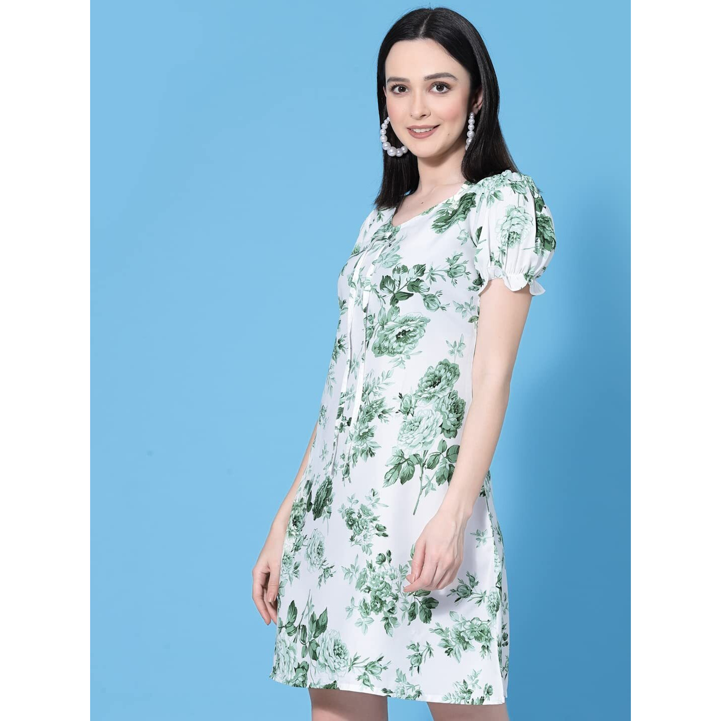 Oomph Mini Casual Dress One Piece For Women Green-Md659