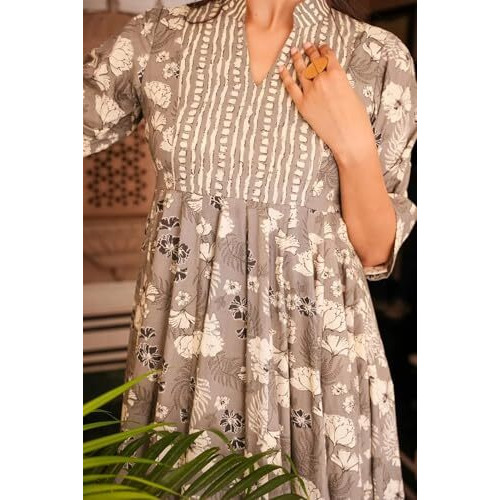 Fabnex Cotton Regular Women Kurta Set (K-80-Brown-L_Brown