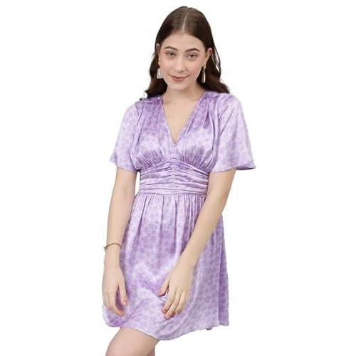 Kotty Women's Fit And Flare Purple Dress