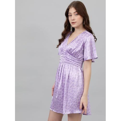 Kotty Women's Fit And Flare Purple Dress