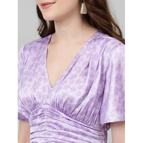 Kotty Women's Fit And Flare Purple Dress