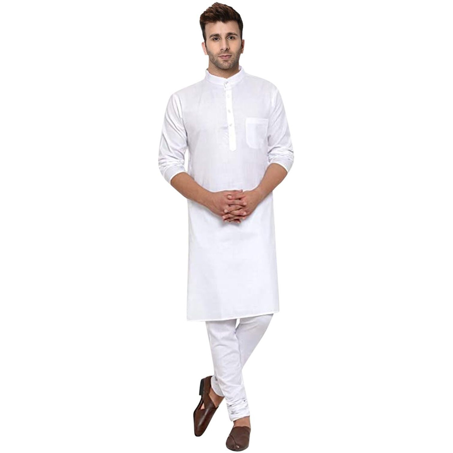 Lookmark Men's Cotton Blend Yellow Straight Kurta(Kurta 04-Xxl_)