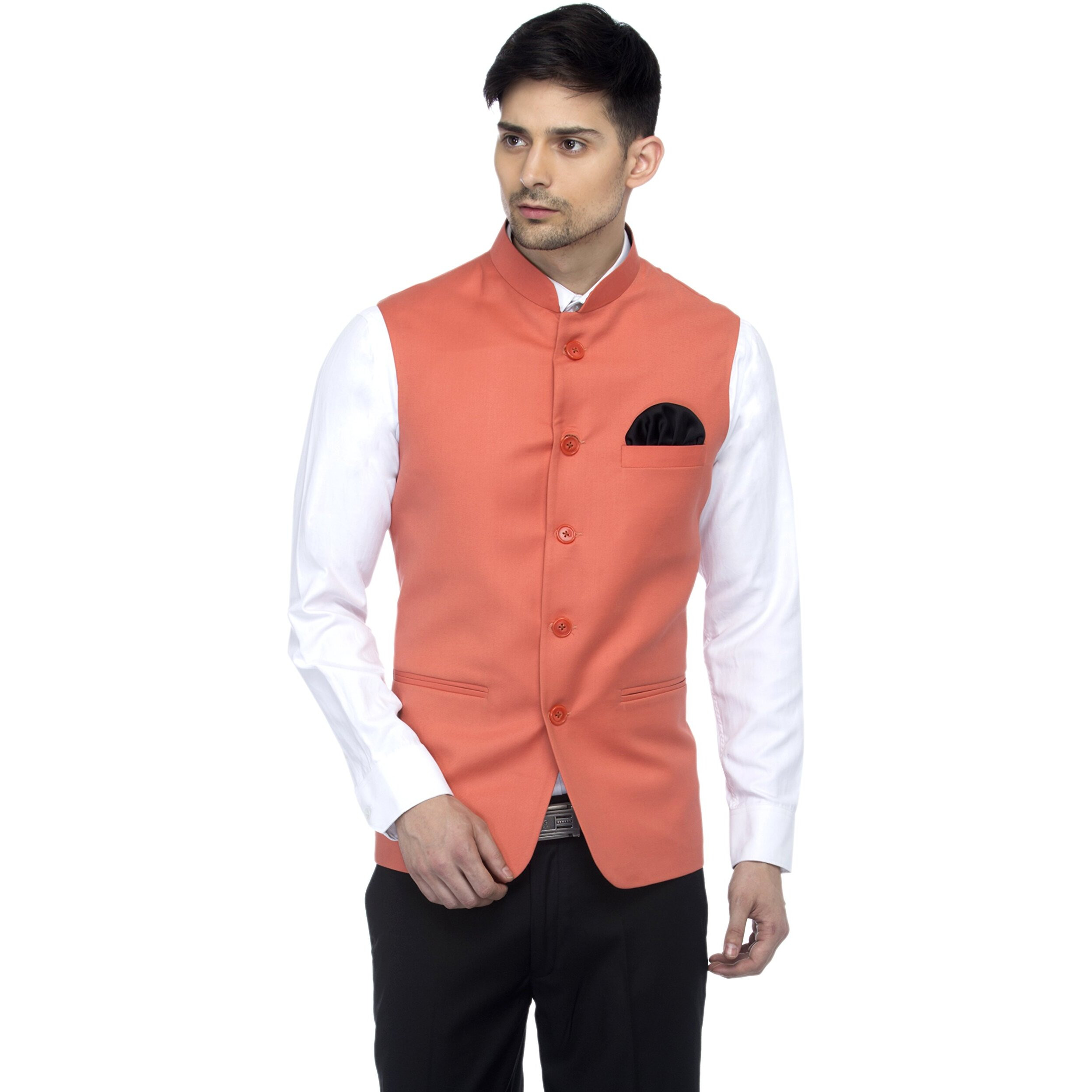 Favoroski Men's Slim Fit Nehru Jacket Ethnic Bandhgala Waistcoat (New_Favjc161132_38)