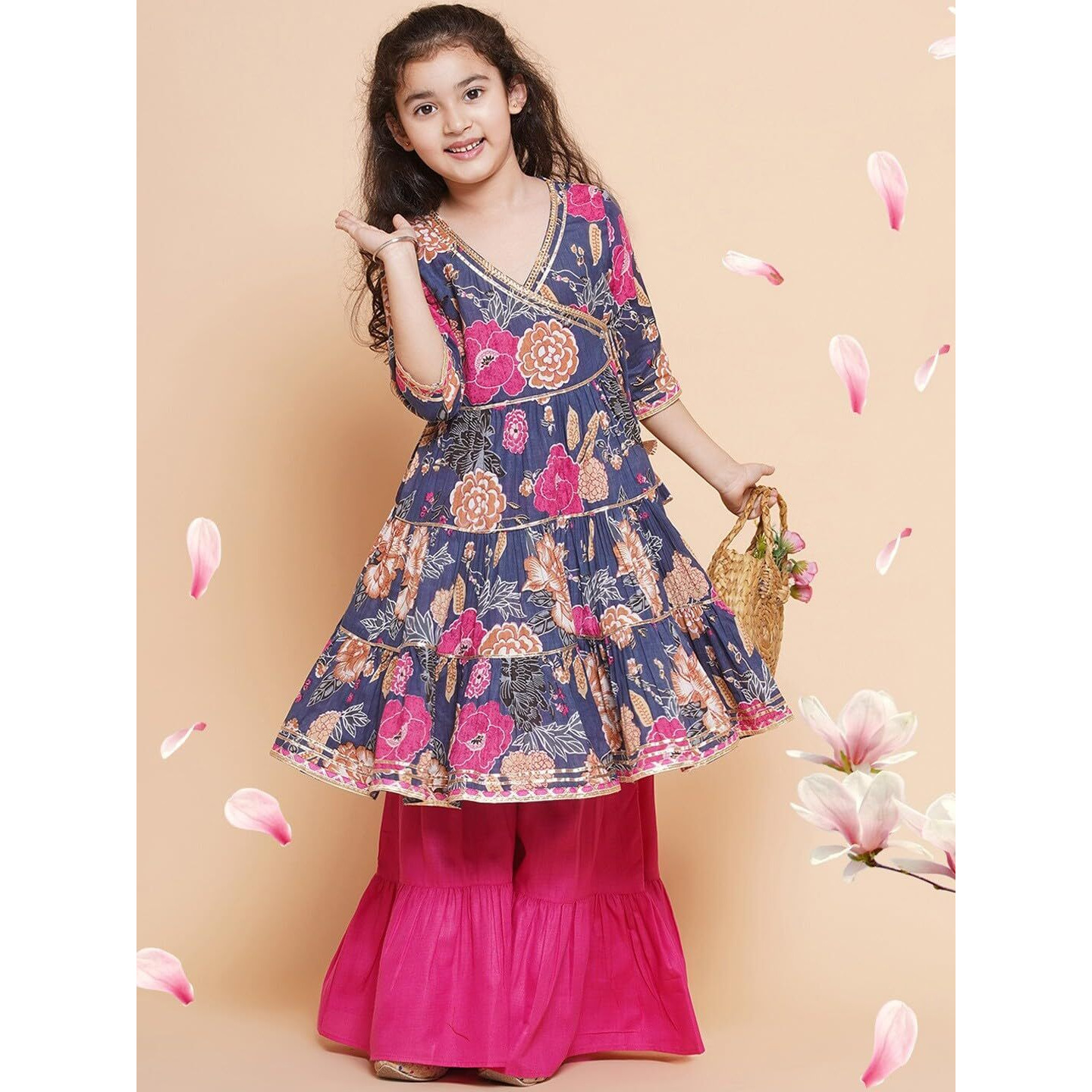 Preneum Girl's Cotton Salwar Suit (Pn-KdssParent-3_Blue