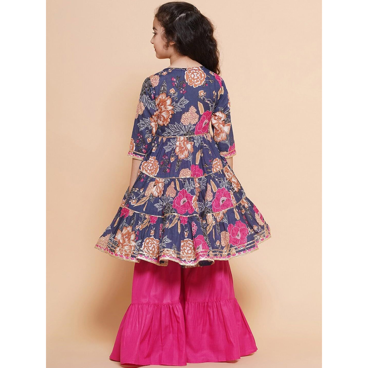 Preneum Girl's Cotton Salwar Suit (Pn-KdssParent-3_Blue