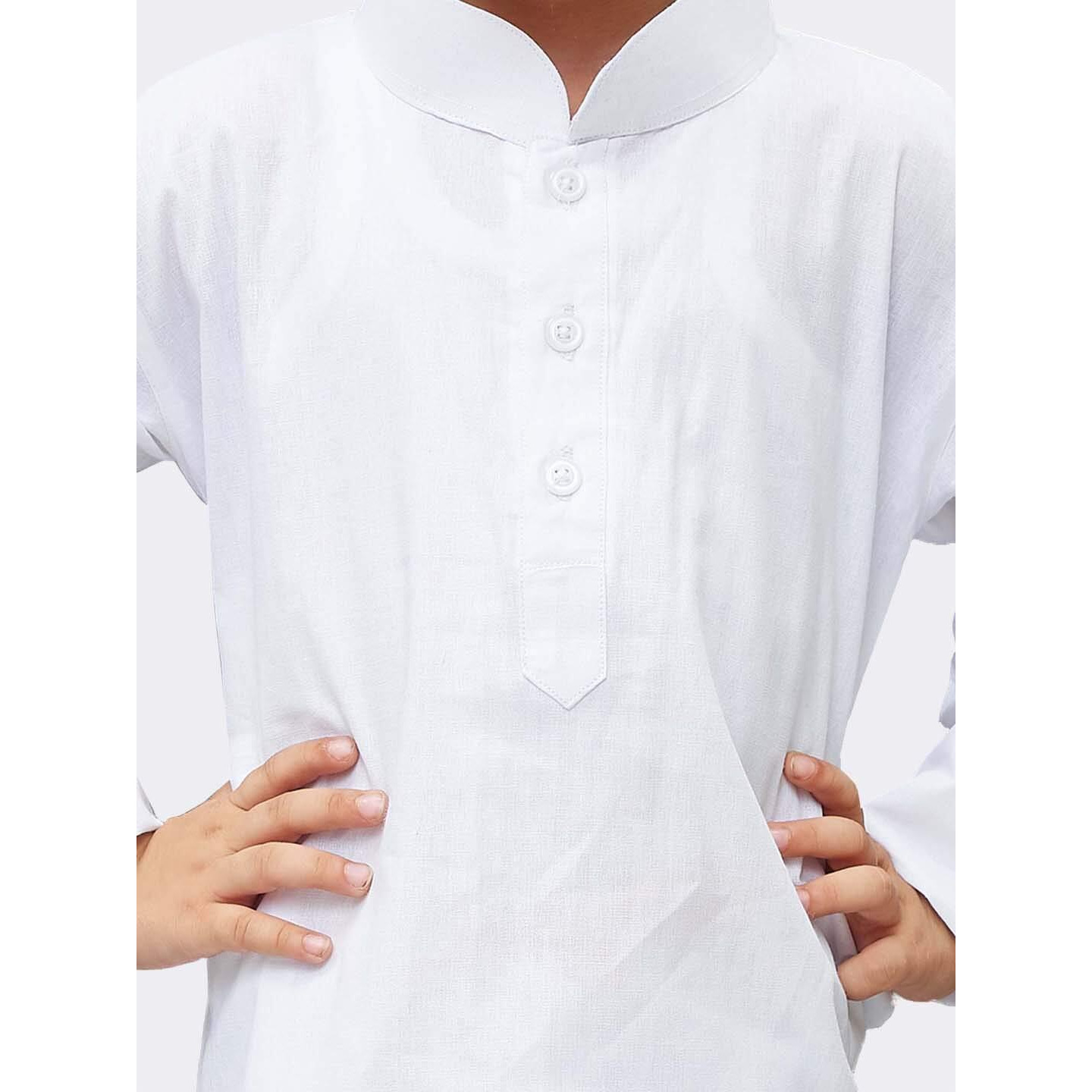 Vastramay Boys White Cotton Kurta Set For Independence Day Celebrations - Casual Festive Ethnic Wear With Full Sleeves