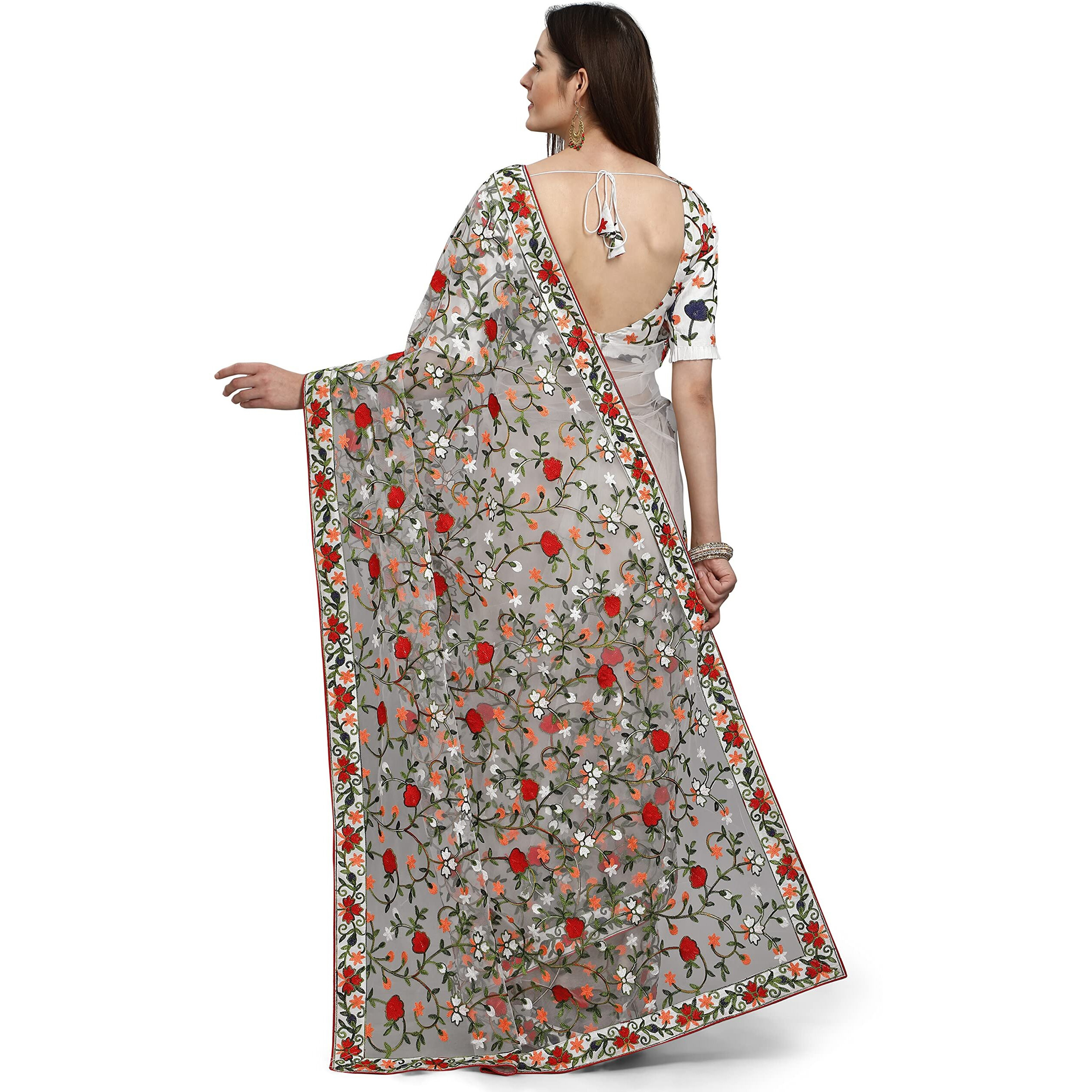 Patlani Fashion New Bollywood Blockbuster Design Launching Net Embroidery Designer Saree Pista.