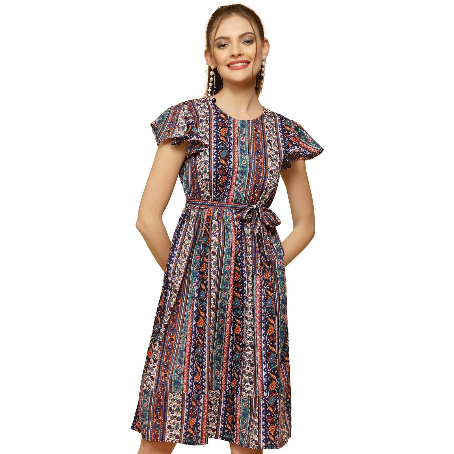 Oomph Women's Western & Fusion Wear Western Dresses For Women Multicolor - Md804