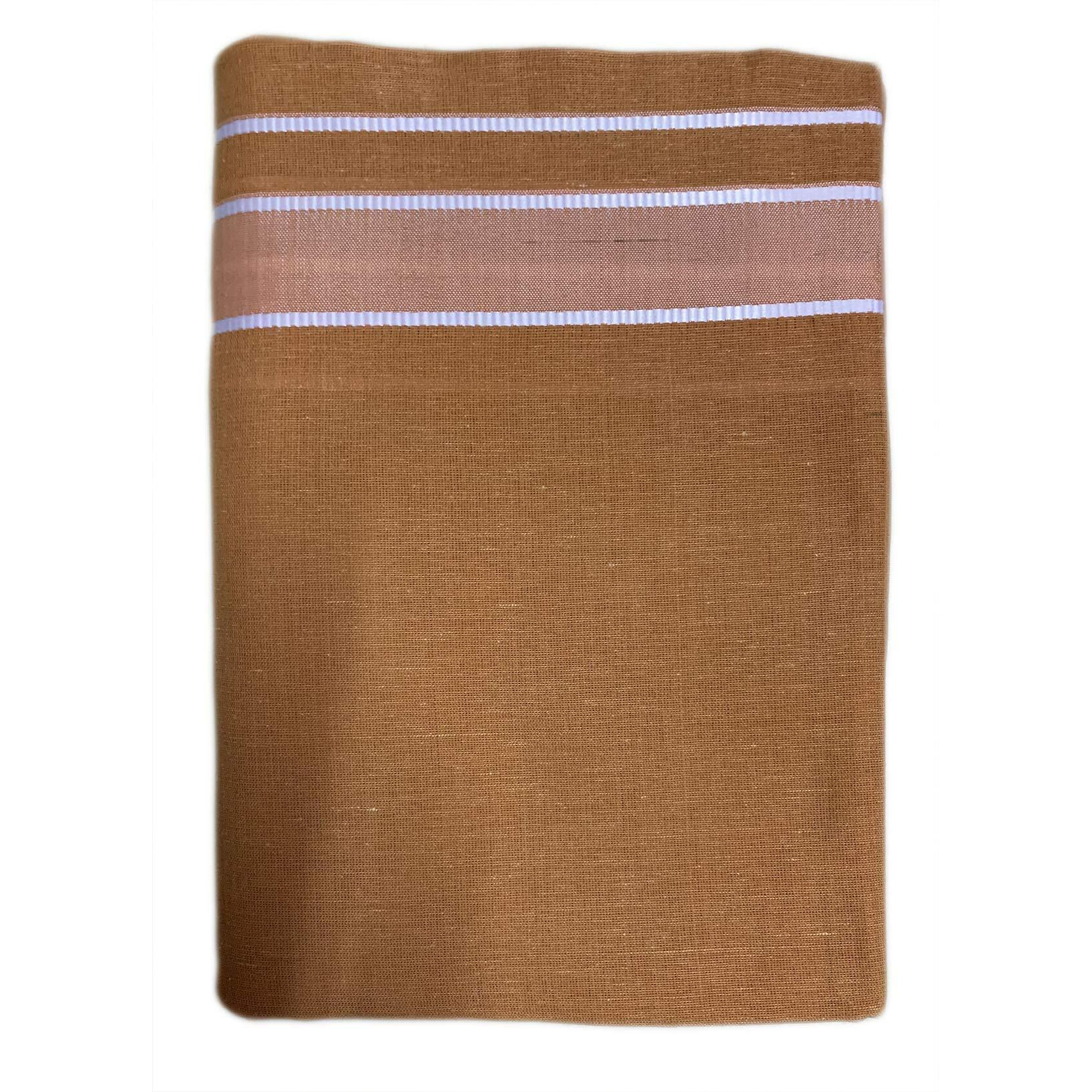 Prakasam Cotton Men's Cotton 1.28 X 1.95 M Single Colour Kerala Dhoti (Light Kavi)