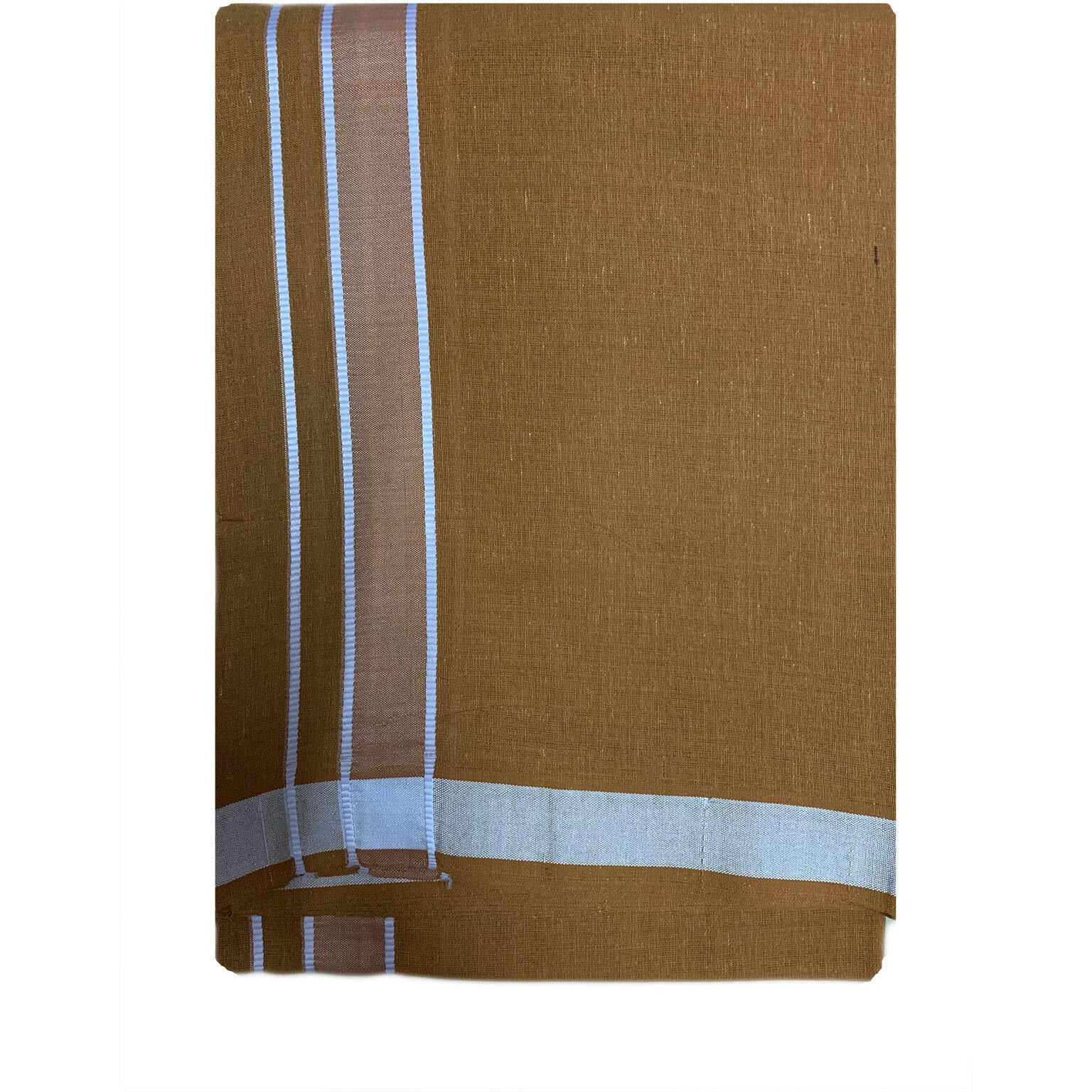 Prakasam Cotton Men's Cotton 1.28 X 1.95 M Single Colour Kerala Dhoti (Light Kavi)