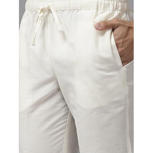 See Designs Men's Long Sleeve Mandarin Collar Side Slit Peach Embroidered Chanderi Silk Straight Kurta With Pyjama - Sdkt257106L