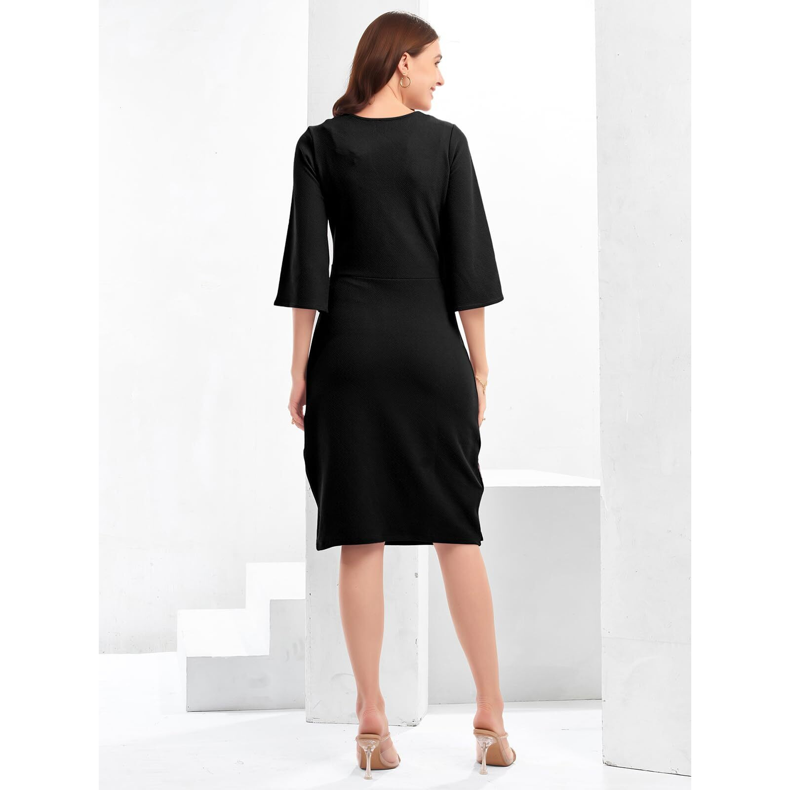 Selvia Western Dress For Women|Lycra Dress For Women|Bodycon Dress For Women|One Piece Dress For Women (668Dtk11444N-L_Black)