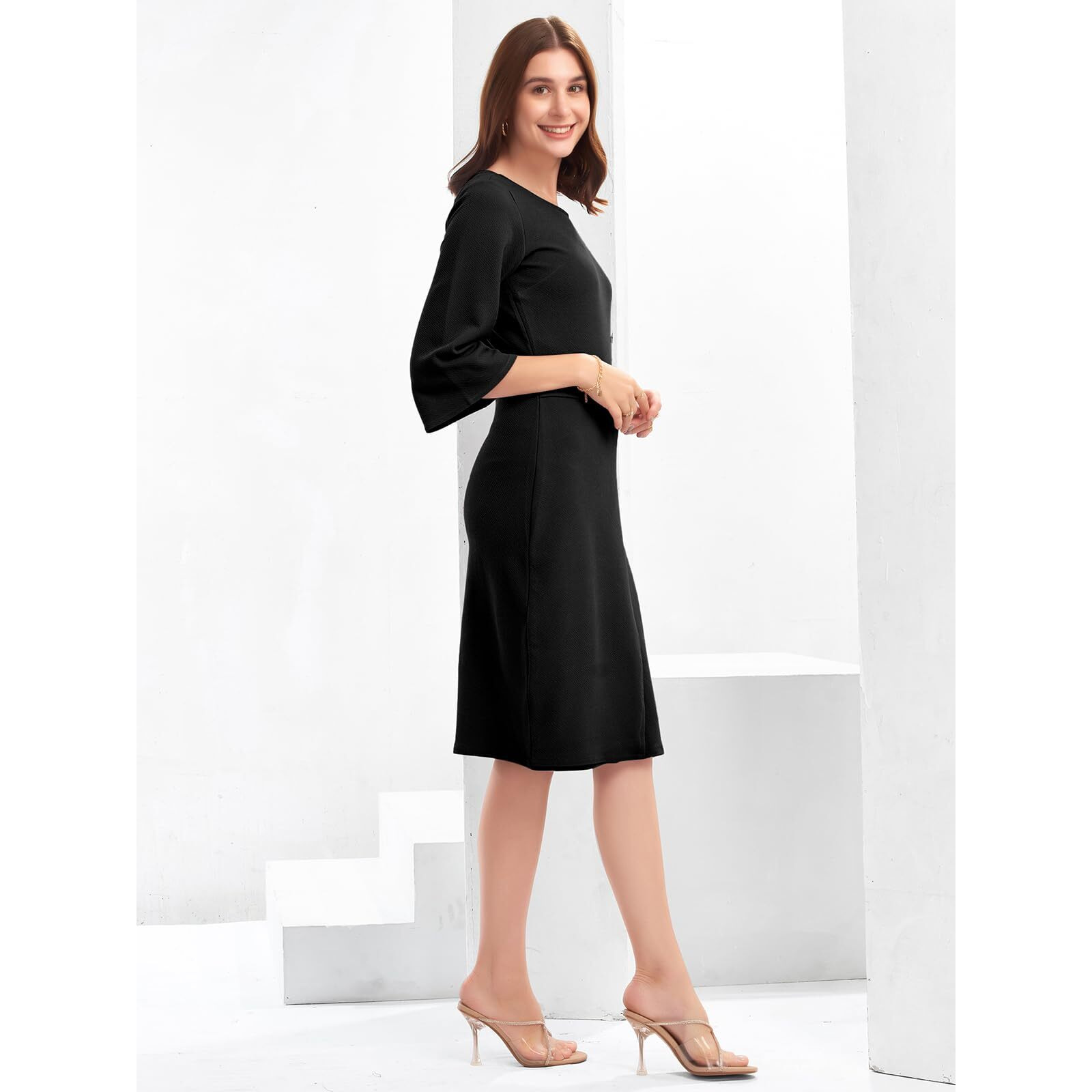 Selvia Western Dress For Women|Lycra Dress For Women|Bodycon Dress For Women|One Piece Dress For Women (668Dtk11444N-L_Black)