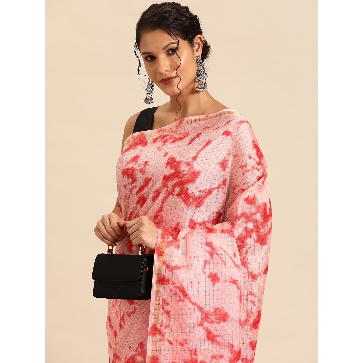 Shiv Textiles Women Poly Cotton Ready To Wear Saree Embrace Style In An Instant(St-R-3-Red)