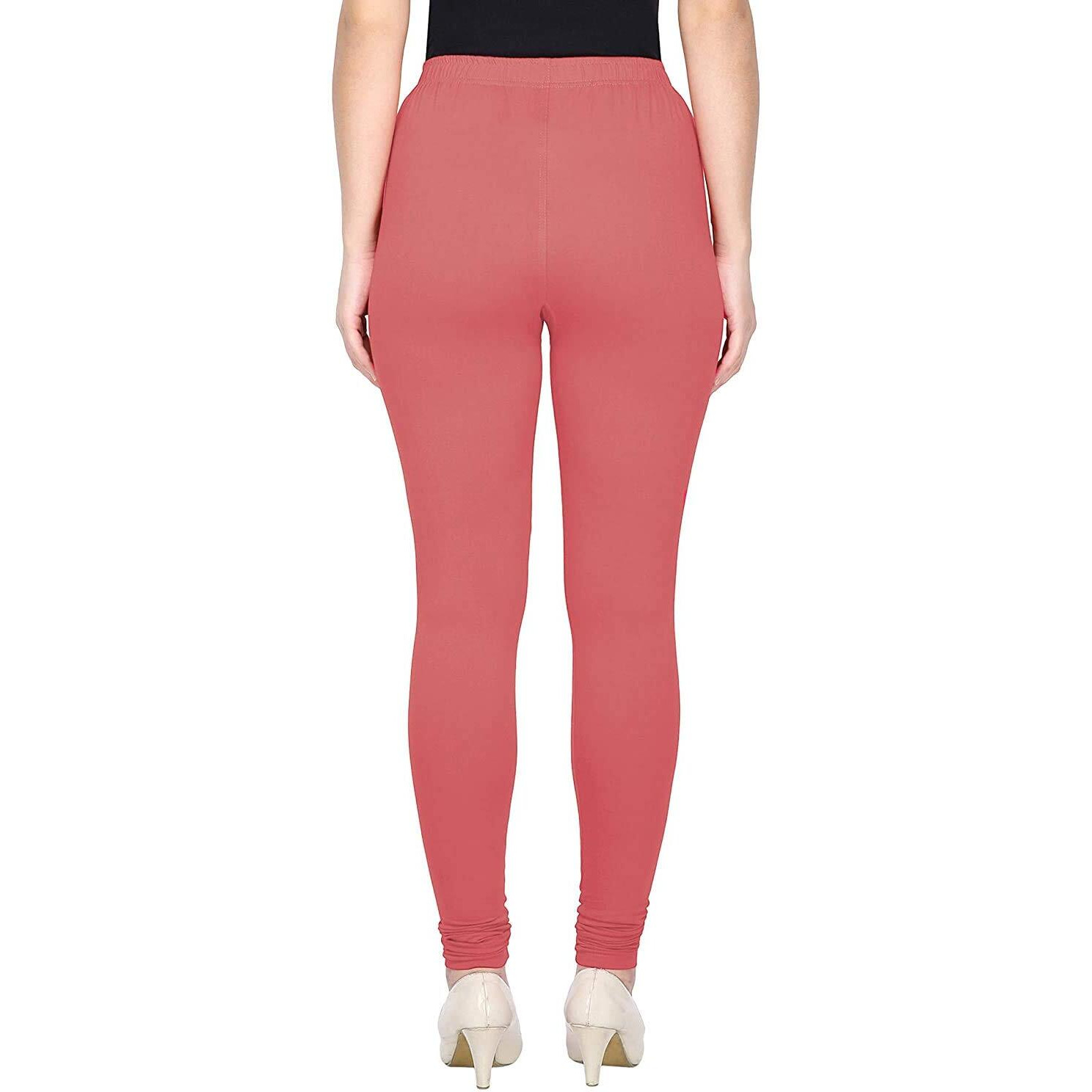 Shasmi Women's Leggings Cotton Lycra 4 Way Stretchable Skin Fit Gajari Pink Colored Chudidar Full Length Leggings For Women (Leggings Chudidar 11 Gajari Regular)