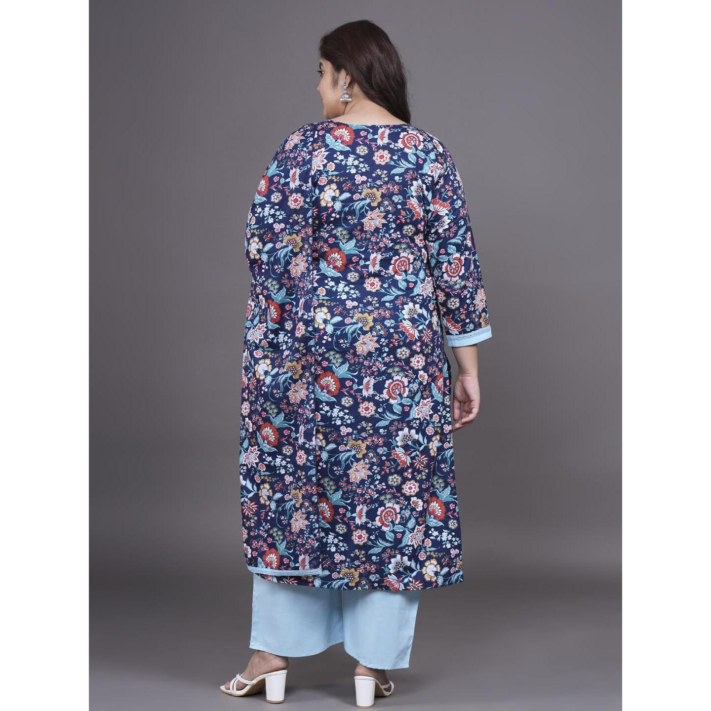 Tissu Women's Plus Size Multicolor Printed Pure Cotton Kurta & Palazzo With Dupatta (T_690_Multi_7Xl)