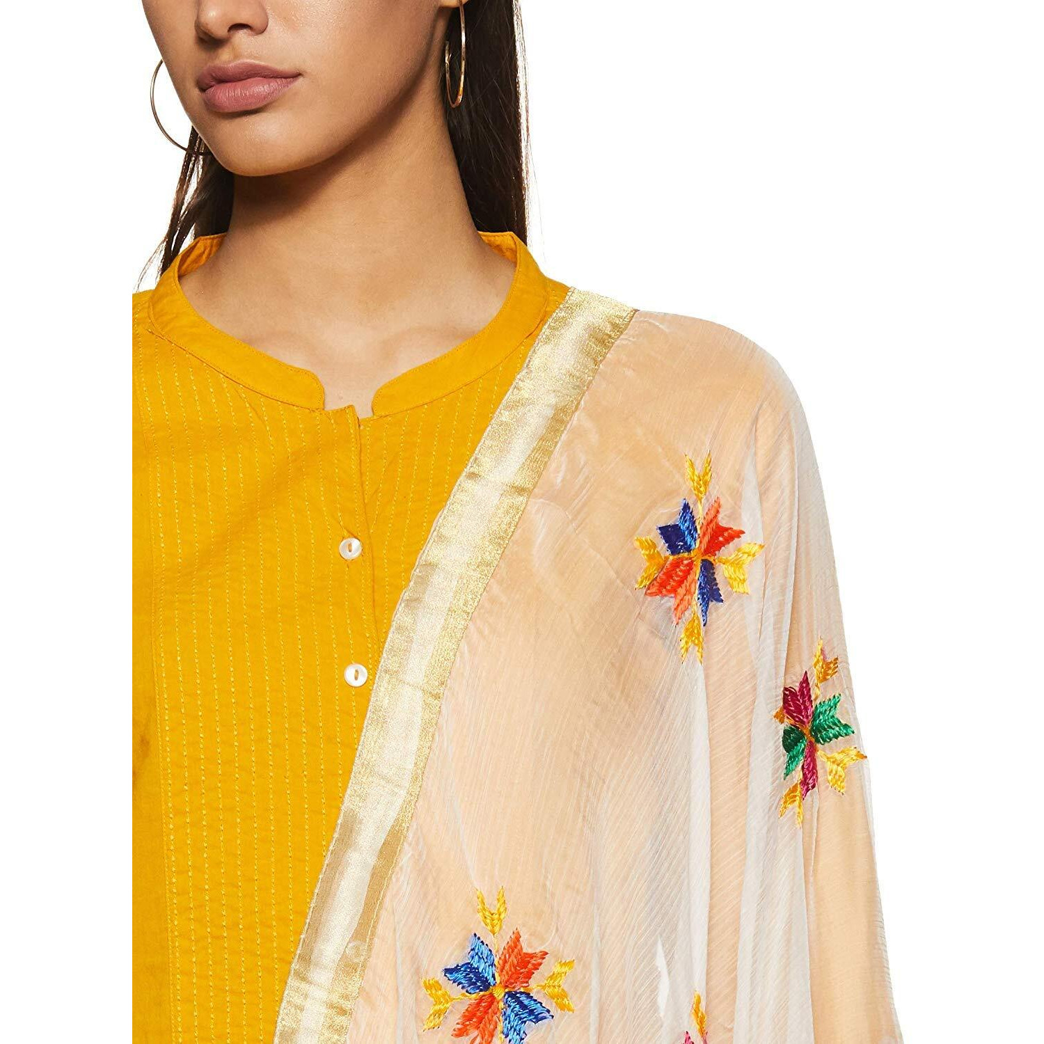 Weavers Villa Women's Embroided Dupatta, 2.25 Mtrs