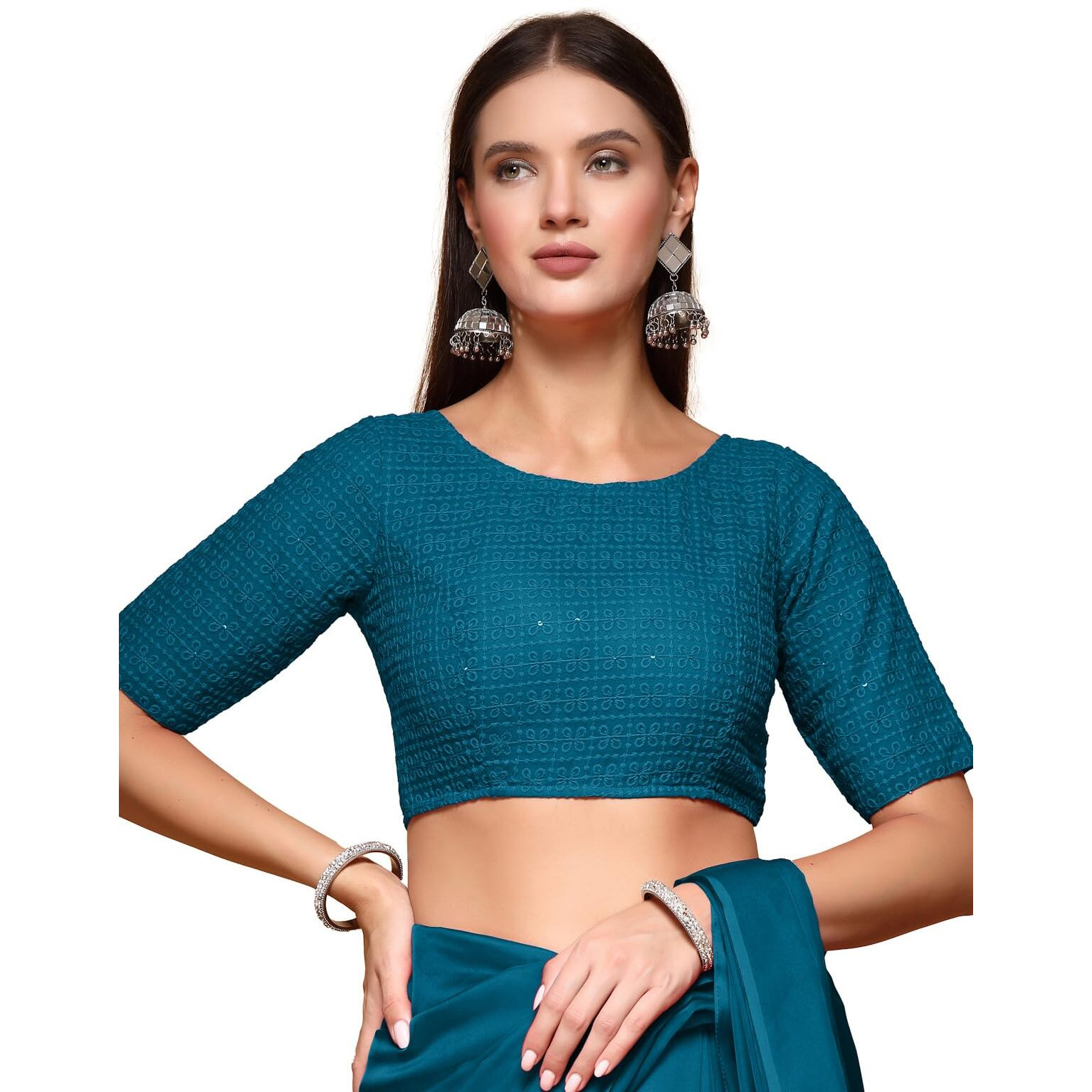 Oomph Readymade Blouse For Women, Cotton, Boat Neck, Rbbl583