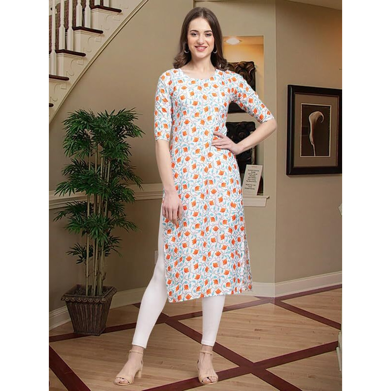 Pinkmint Women's Crepe Digital Print Straight Kurta [Pack Of 6] (Bd-333-334-330-356-355-357-Xxl)
