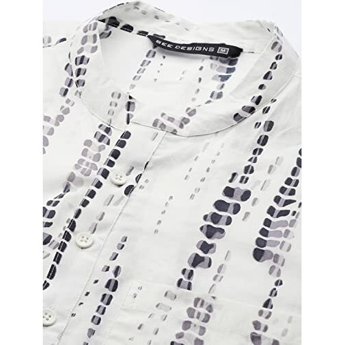 See Designs Men's White Multi Tie And Dye Print Design Straight Kurta - Sd2Kt_1115S