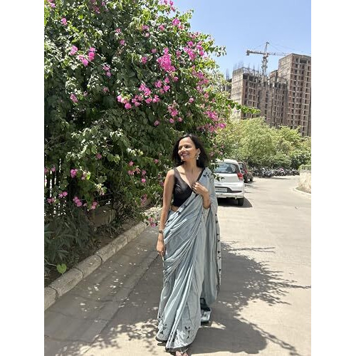 Shiv Textiles Womens Grey Cotton Printed Saree For Women (Smc-St-164-Grey)