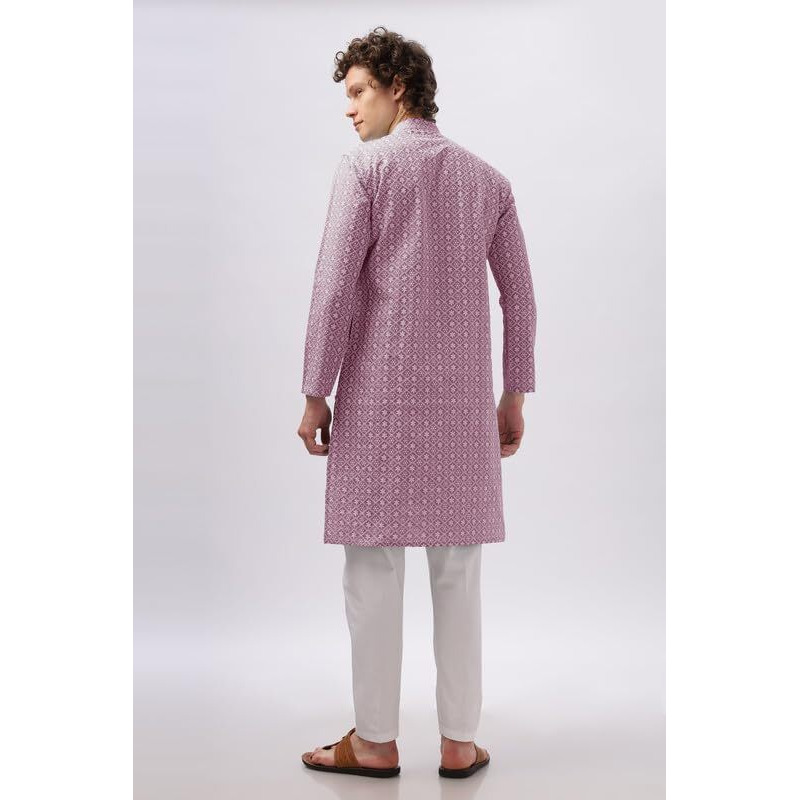 Be Active Men's Cotton Blend Regular Kurta (My0013-Kr 5_Pink