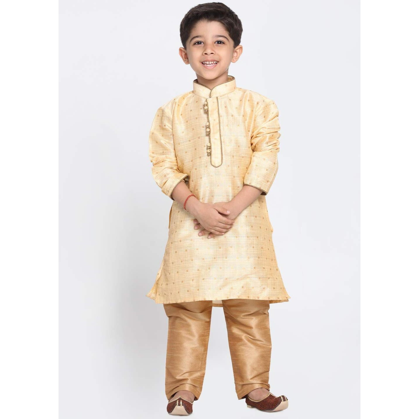 Jbn Creation Boys' Gold Silk Blend Kurta And Pyjama Set_Vasbk023Gonprg_14