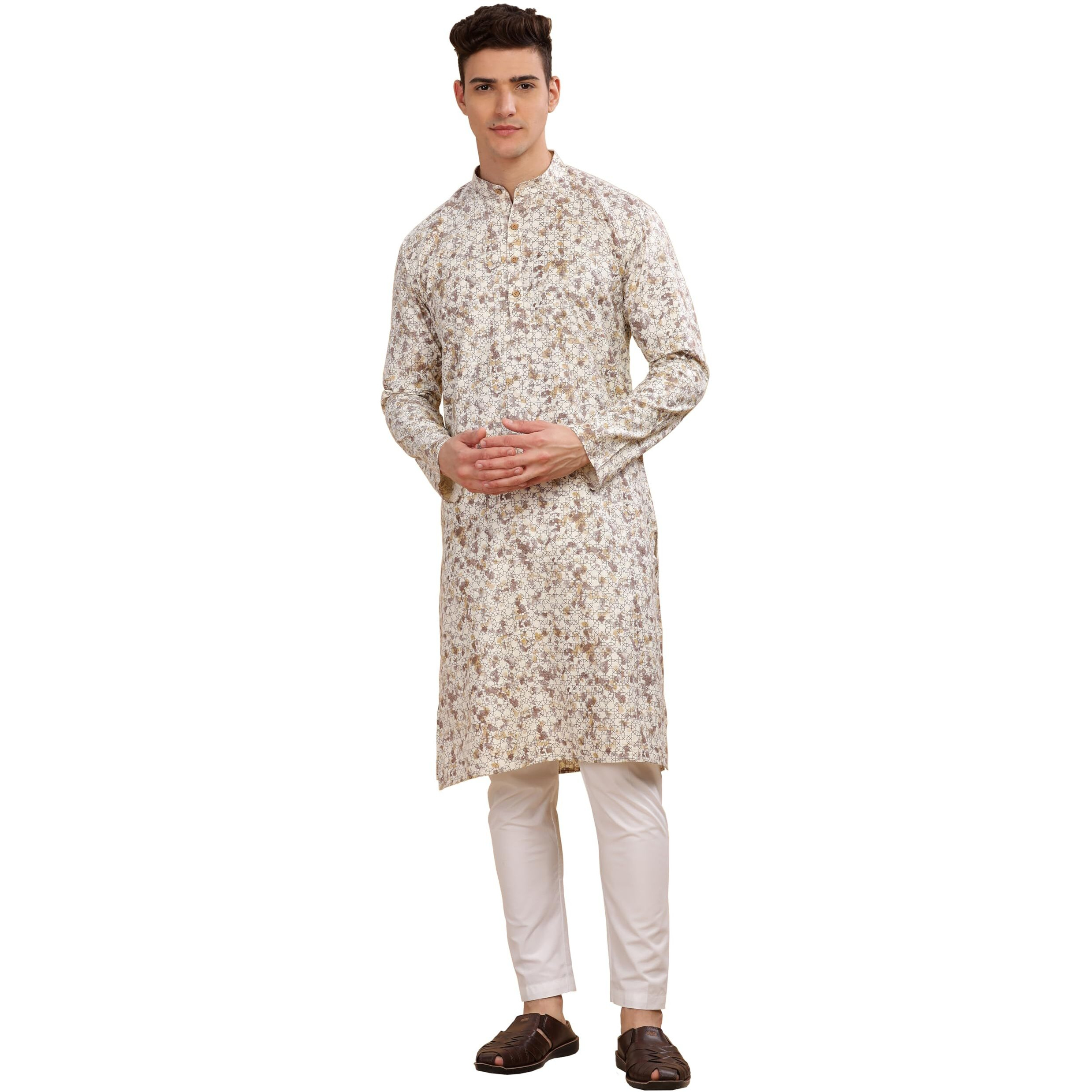 Be Active Men's Cotton Regular Kurta (C-399-4_Yellow