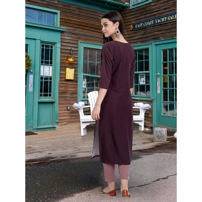 Pinkmint Women's Printed Kurti For Women's Round Neck Straight Kurti For Women (Pack Of 5)