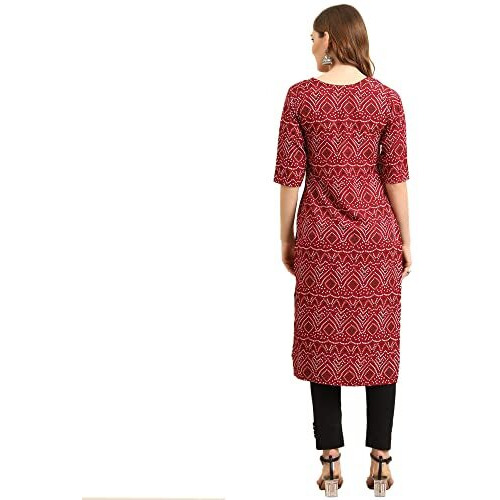 Pinkmint Women's Crepe Digital Print Straight Kurta(Pack Of 2)[Q-377-374-M]