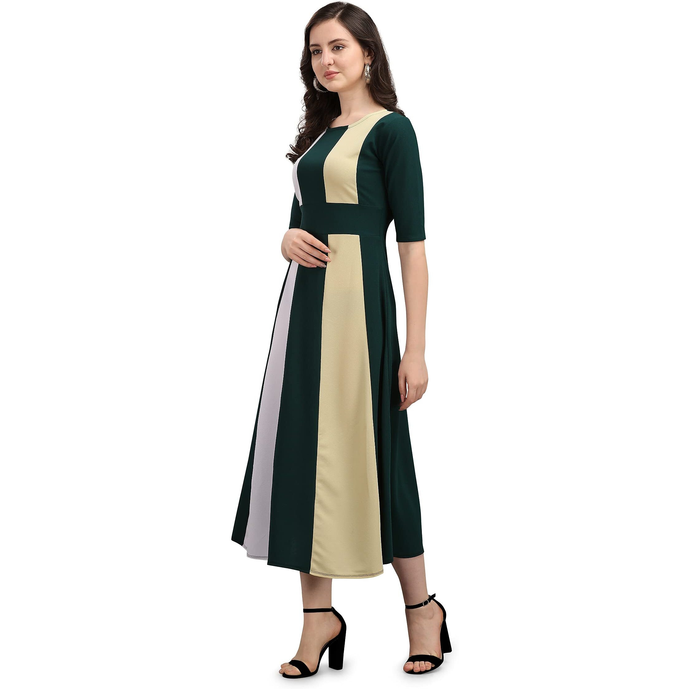 Purvaja Women's Corduroy Empire Waist Maxi Cocktail Dress (Lucy-025-Ly-Gn-Xl_Green
