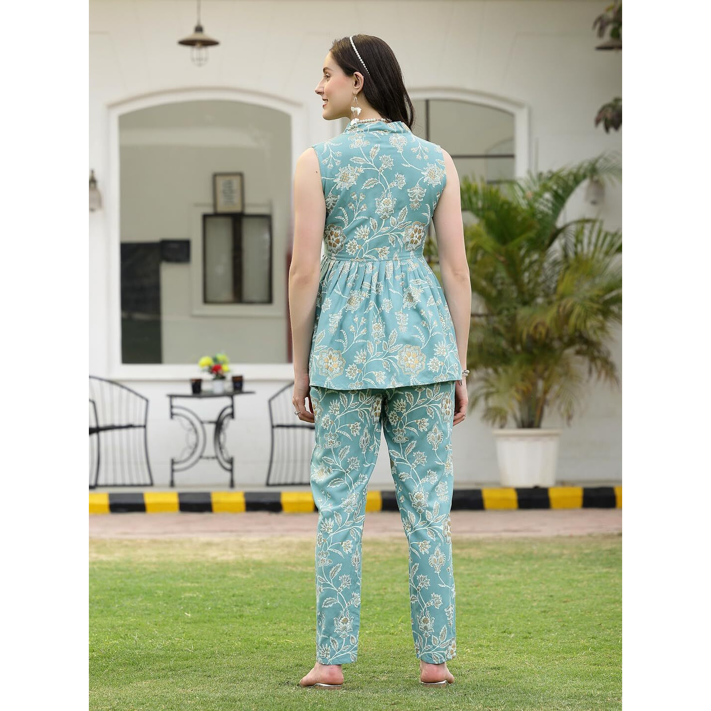 Stylum Women's Floral Printed Rayon Co-Ord Set (Cssalconaqua42_Aqua, Xl)