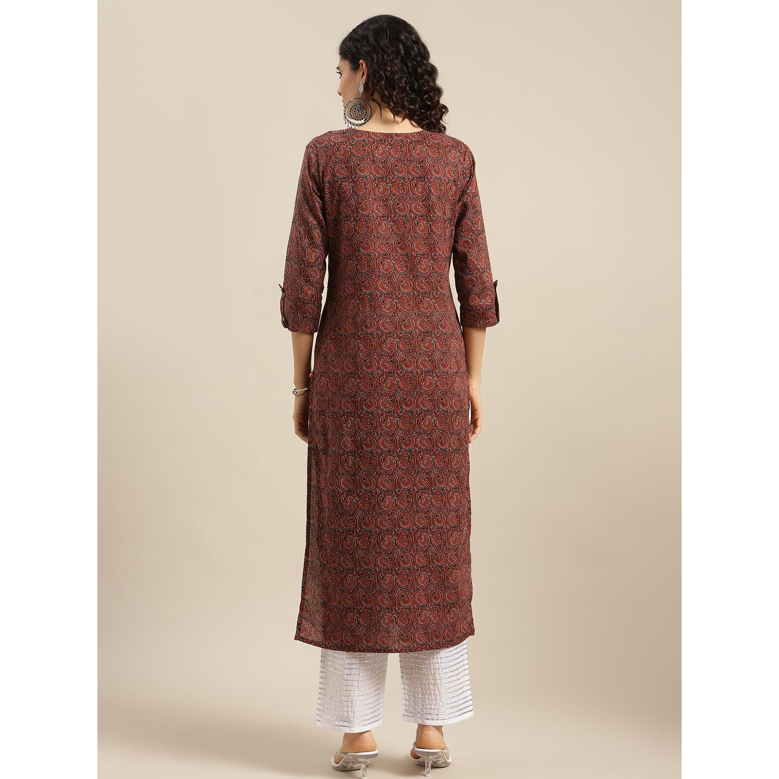 Varanga Women's Cotton Kurta  Soft, Comfortable, And Stylish Ethnic Wear For Everyday Casual And Semi-Formal Occasions Maroon