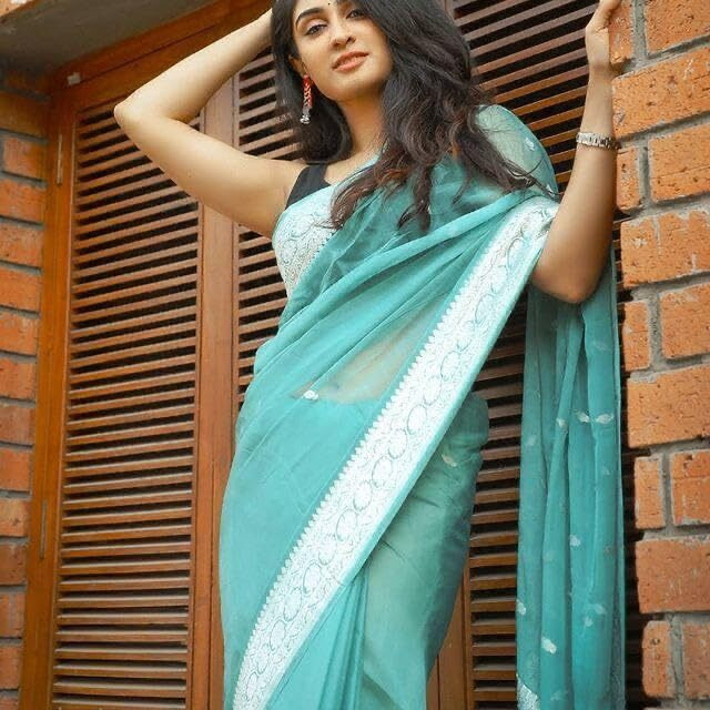 Flosive Women's Cotton Woven Soft Silk Saree With Blouse Piece Multicolor (Light Sky)