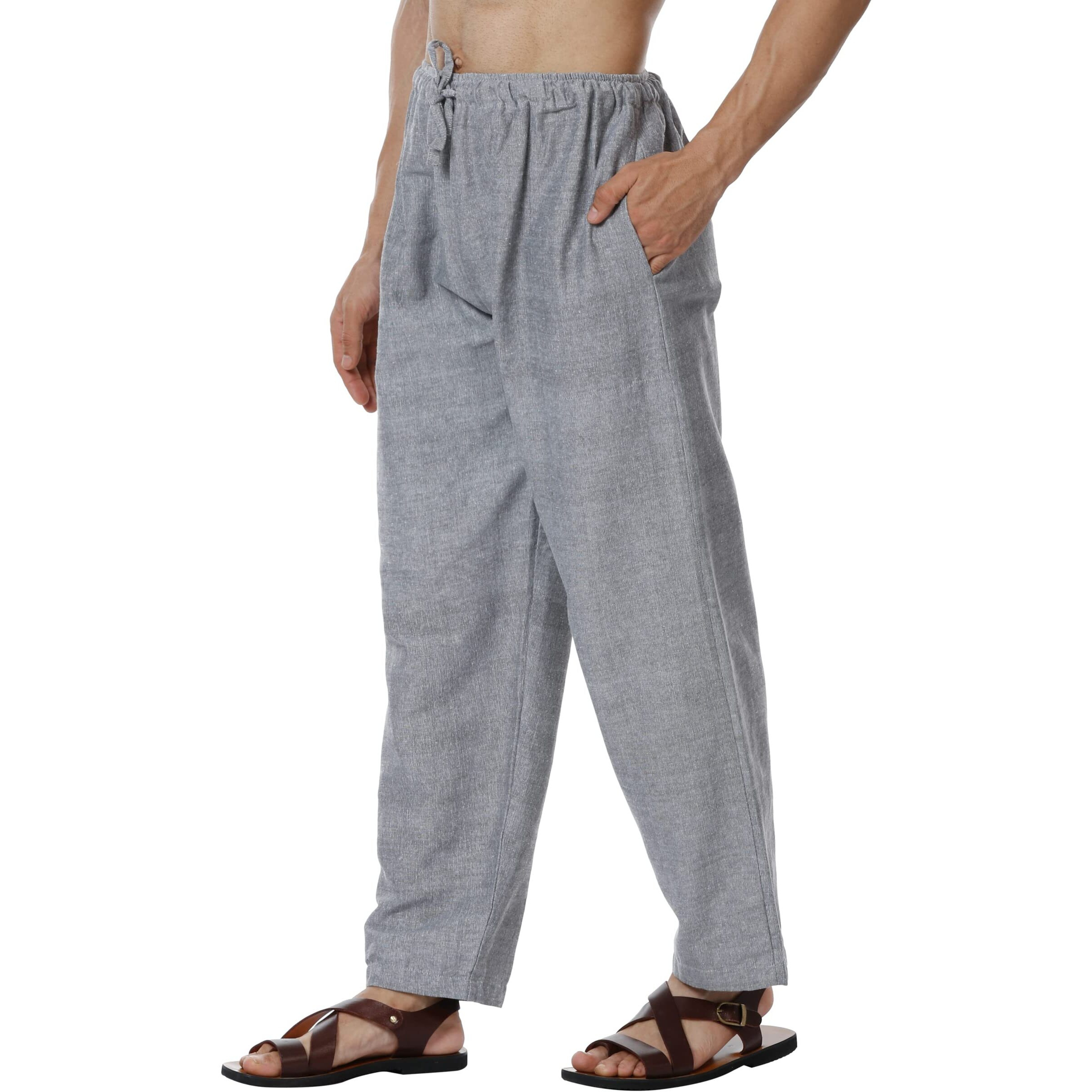 Digital Shopee Men's Eco-Friendly Cotton Pyjama Pack Of 2 | Grey + Melange Grey | 32-40Inches