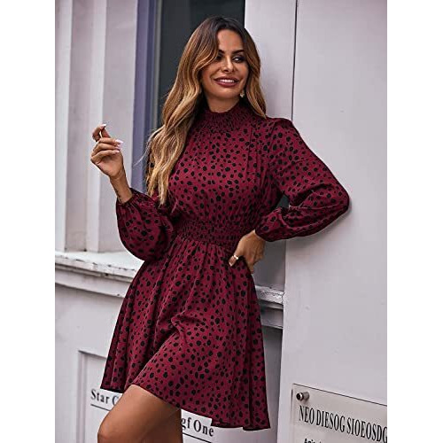 Greciilooks Western Dresses For Women | A-Line Knee-Length Dress | Mini Western Dress For Women | One Piece Dress (Large, Marron)