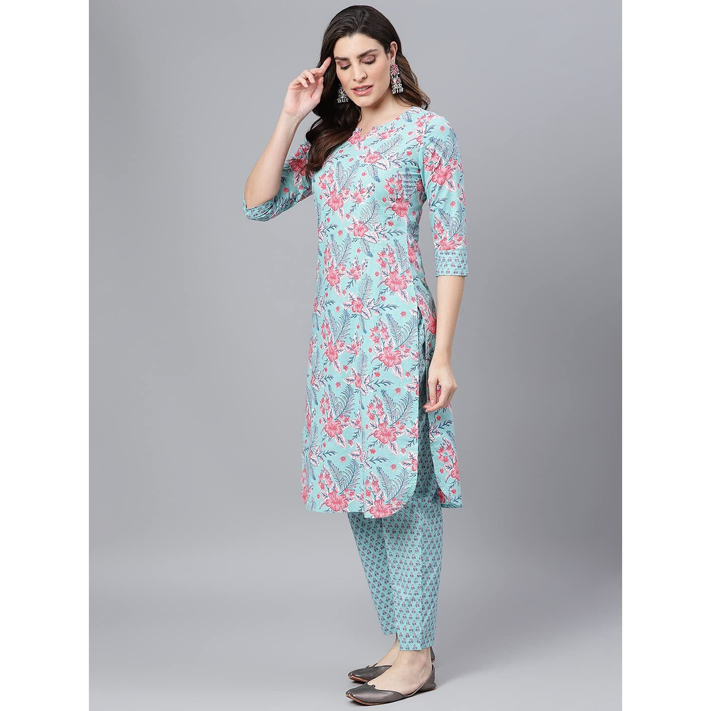 Idalia Sky Blue Printed Kurta Set