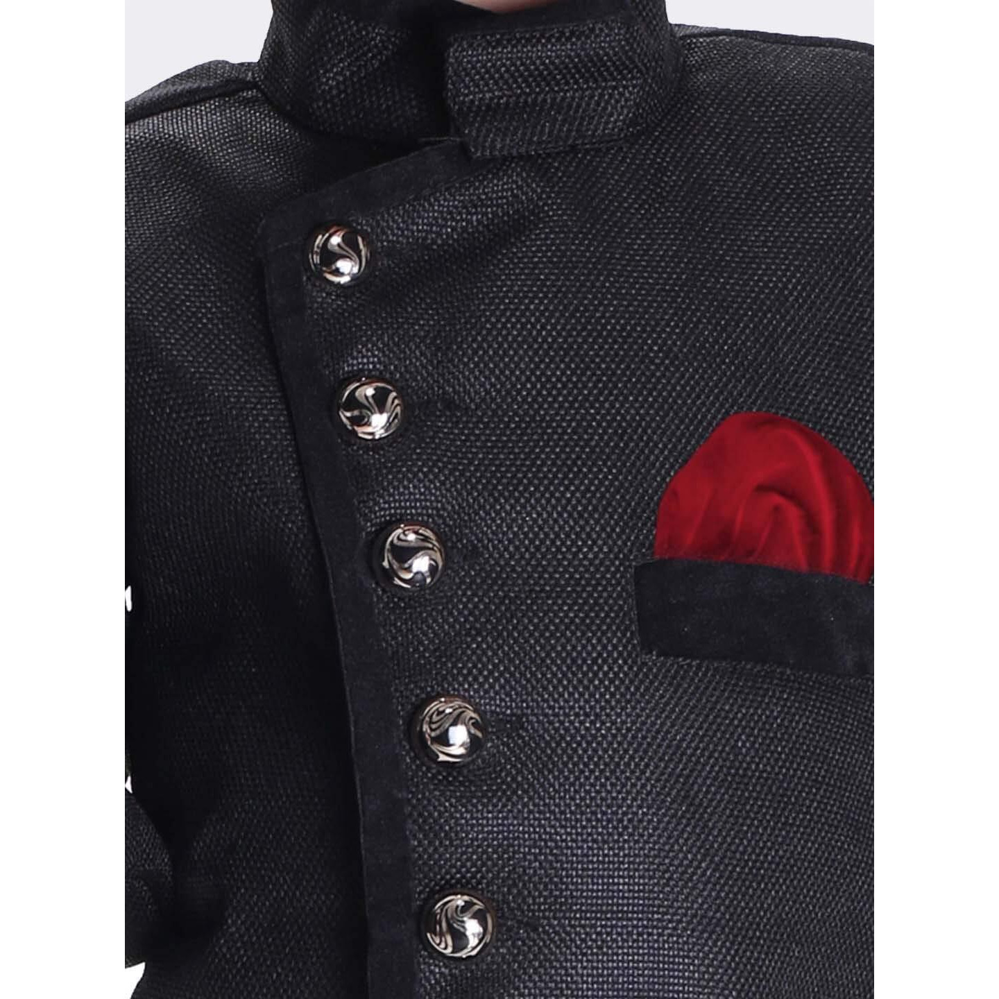 Jbn Creation Boys Cotton Blend Black Sherwani And Dhoti Set - Elegance Redefined For Kids_Vasbsw120Ma_14